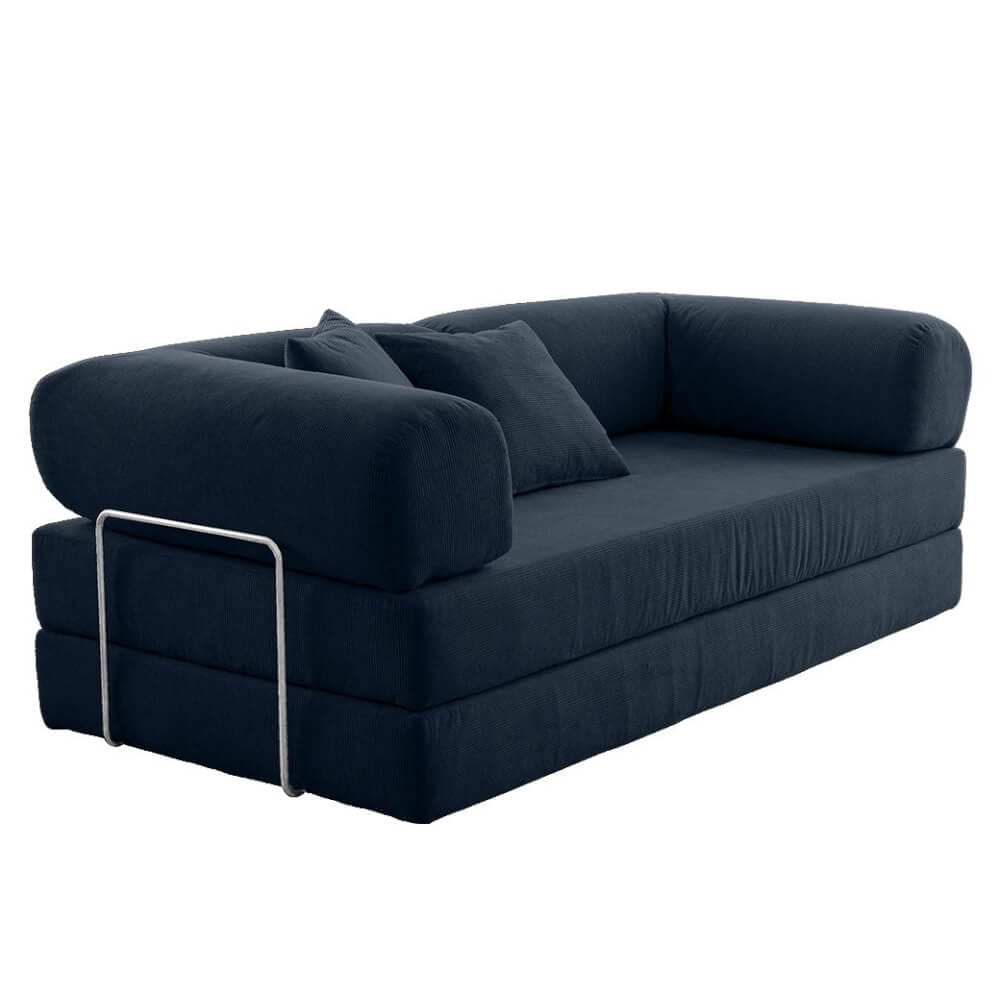 โซฟาเบด RENITA HOME รุ่น LEKO 200X100CM. ผ้าลูกฟูกลอนใหญ่ สีน้ำเงิน (608-25)_0